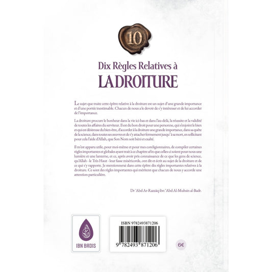Dix règles relatives à la droiture – Abd Ar-Razzak Al Badr - Jamal Noor