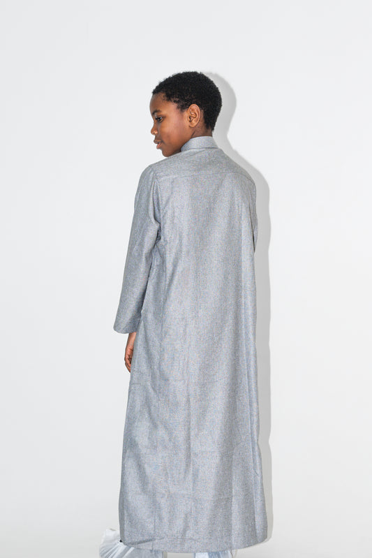 Qamis garçon gris col officier – détail