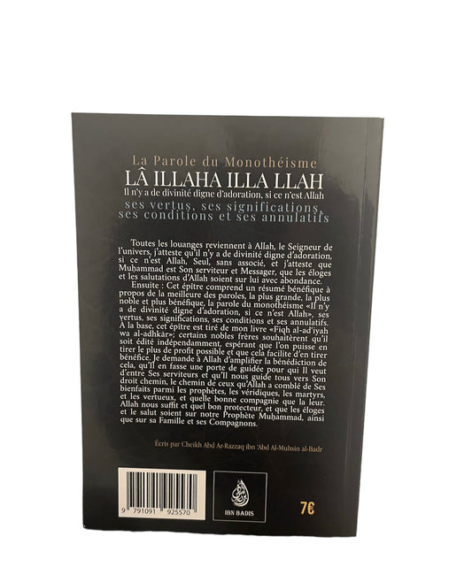LA PAROLE DU MONOTHÉISME "LÂ ILLAHA ILLA LLAH"