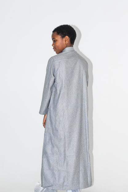 Qamis garçon gris col officier – détail