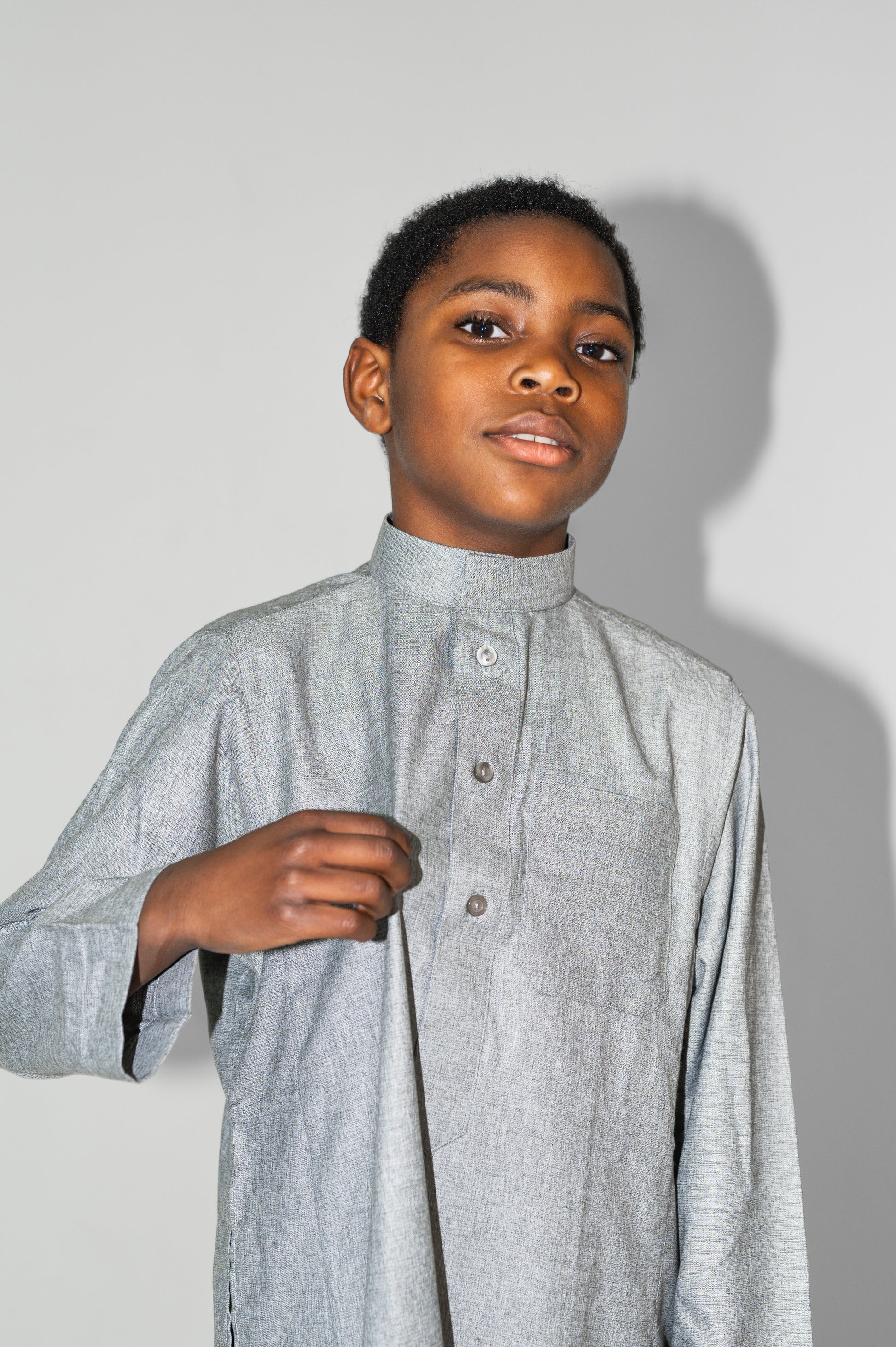 Qamis islamique enfant gris prière Ramadan – Jamal Noor