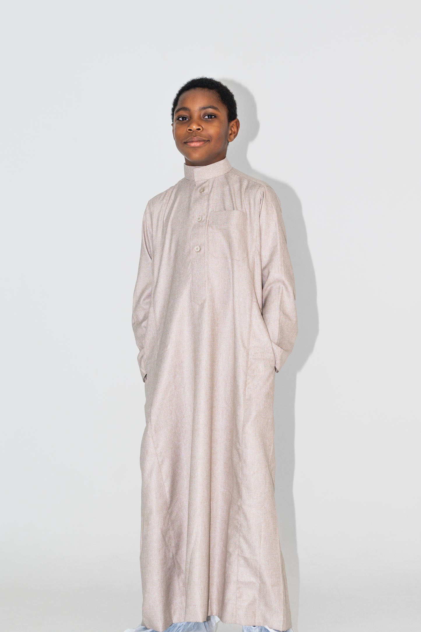 Qamis enfant garçon beige Jamal Noor – vue face