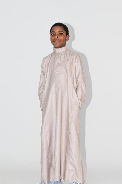 Qamis enfant garçon beige Jamal Noor – vue face