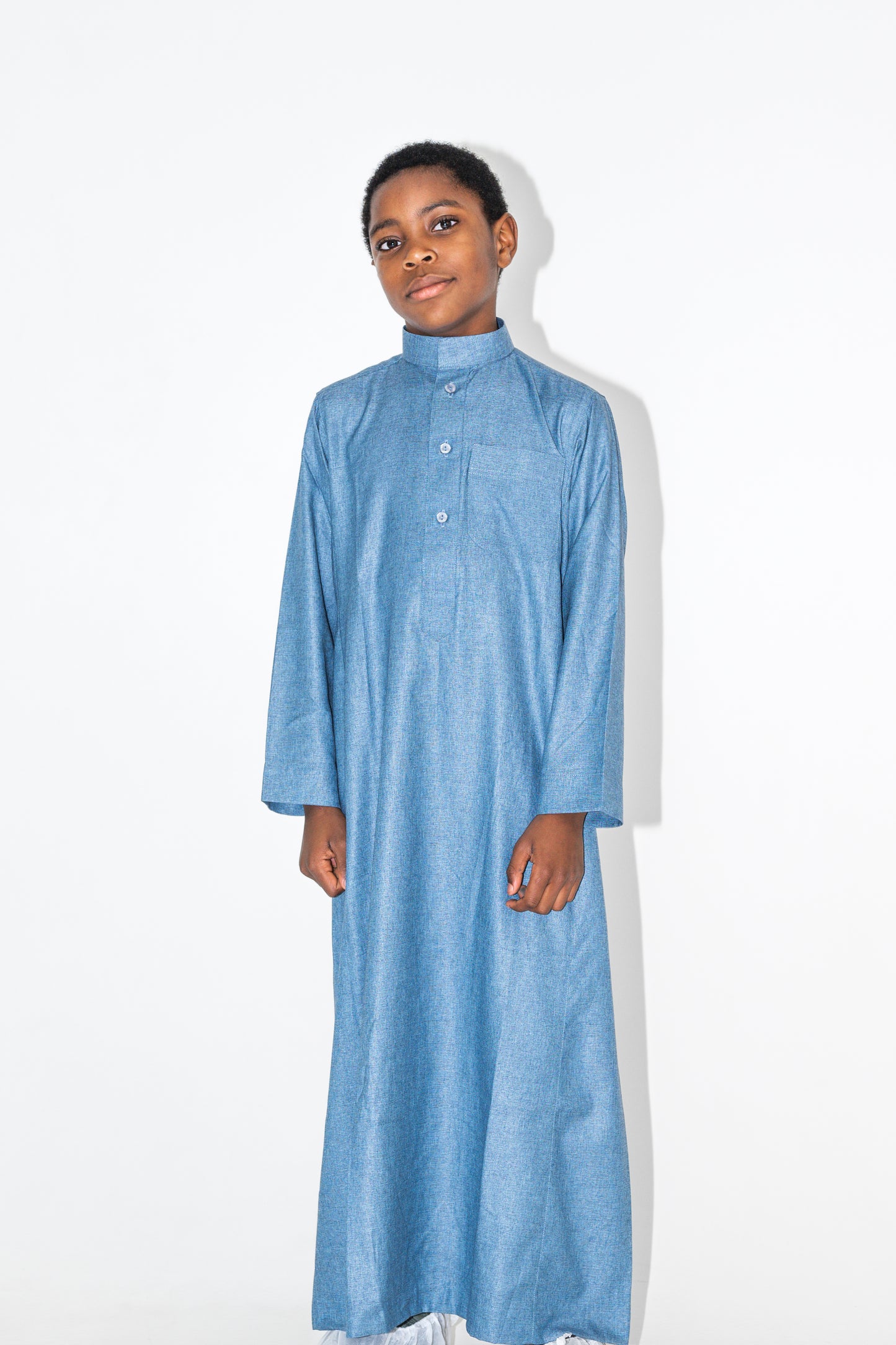 Qamis enfant garçon bleu Jamal Noor – vue face