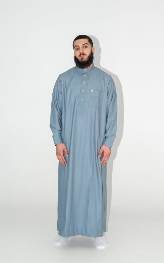 Qamis homme bleu clair Jamal Noor – vue face